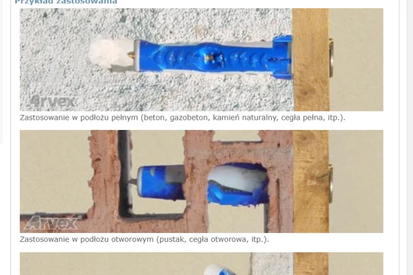 Kołek uniwersalny 6x45 wytrzymały na duże obciążenia ARVEX